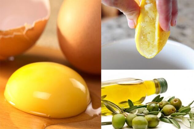 Eine Maske aus Eigelb, Olivenöl und Zitronensaft gleicht den Teint aus
